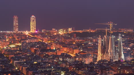 timelapse of barcelona seen from the turó de la rovira or bunkers del carmel