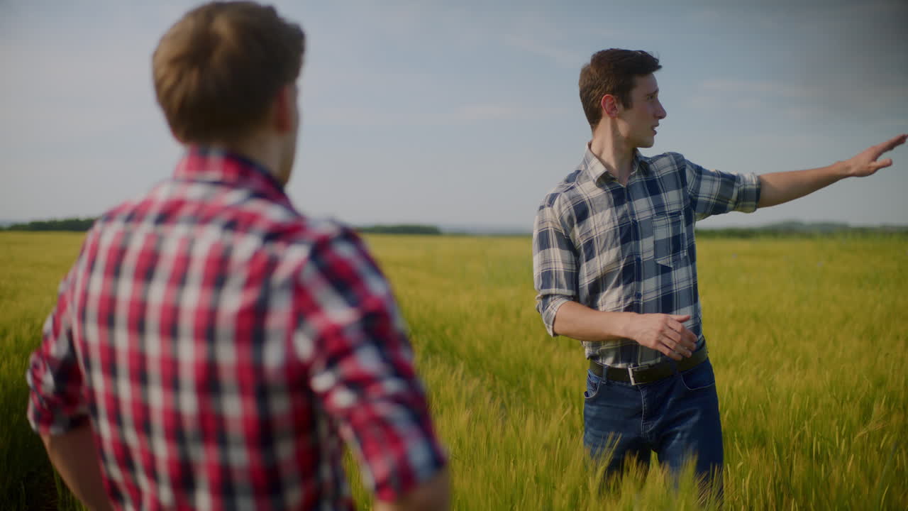 두 농부 가 밀 에서 토론 하고 있다