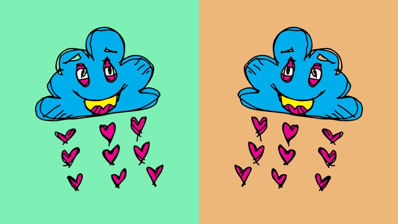 kids drawing pop art seamless background with theme of love Rain