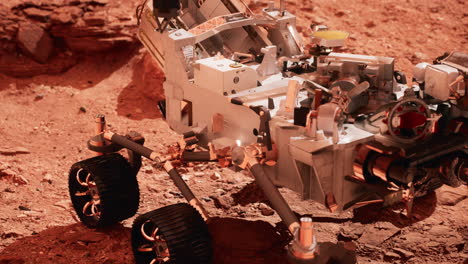 el rover de marte perseverance explorando el planeta rojo. elementos proporcionados por la nasa.