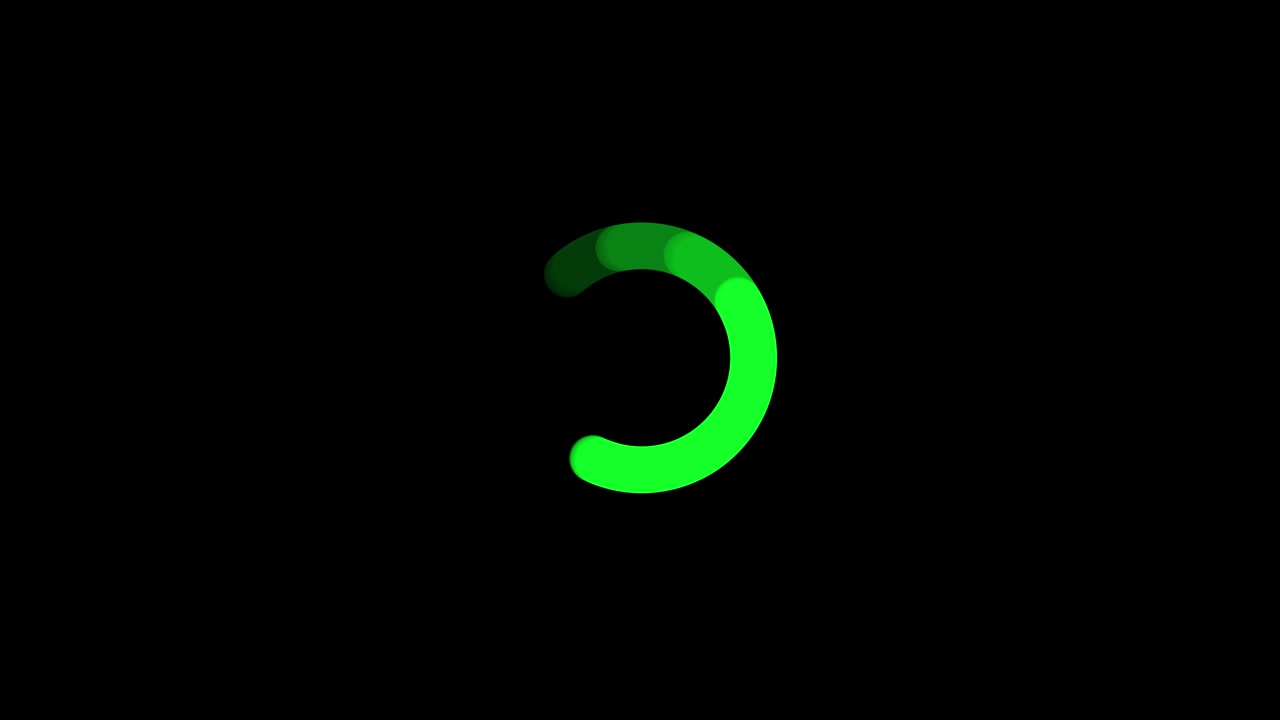 Green Loading Circle Animation on Black Background
