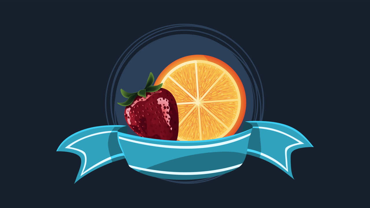 fresh orange citrus fruit animation