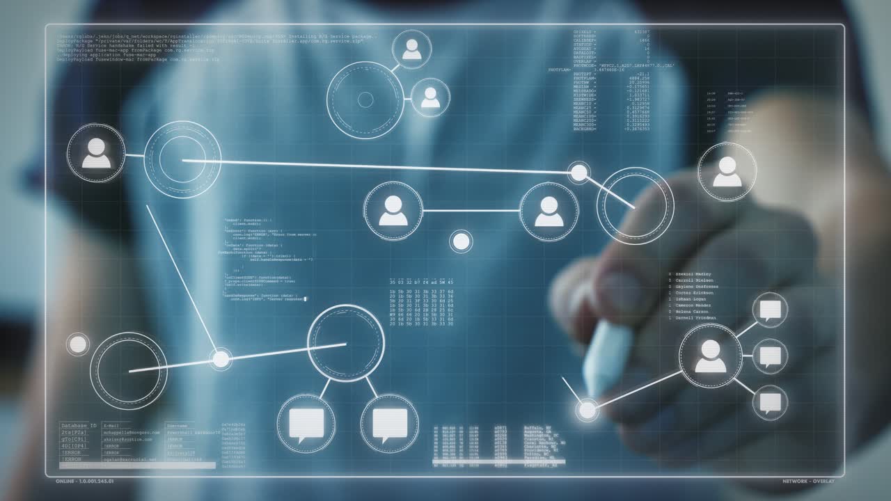 mano masculina trabajando con un lápiz táctil en una red digital