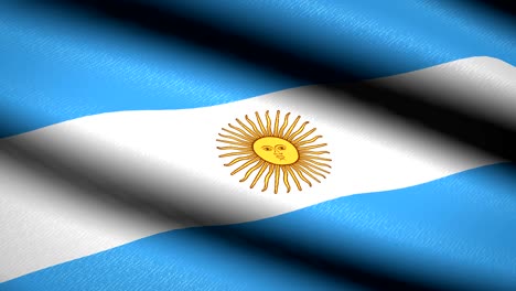 argentina flag waving textile textured background. seamless loop animation. full screen. slow motion. 4k video