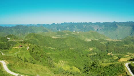 beautiful heaven's gate lookout view of rolling mountains in ha giang, vietnam