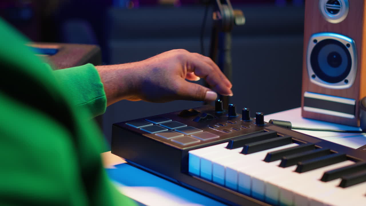 ingeniero musical que produce canciones mezclando y masterizando melodías en la consola de audio