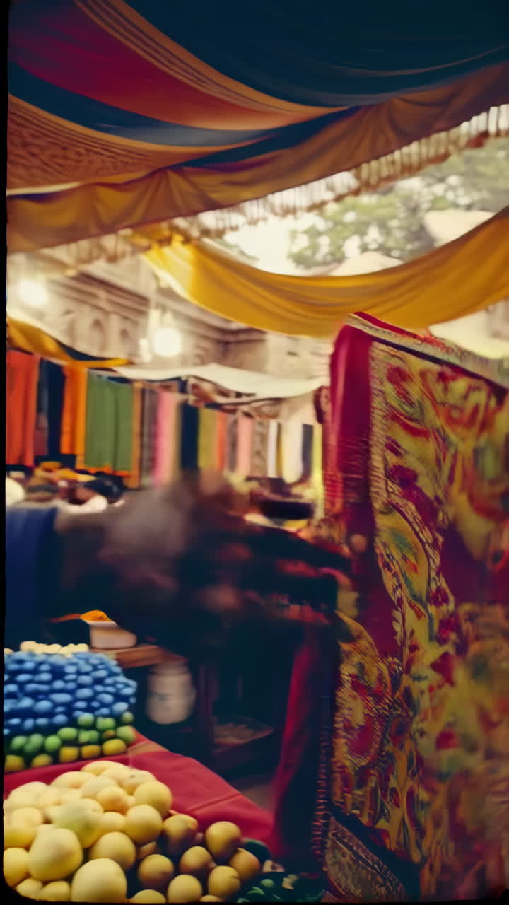Colorful Indian Market Scene