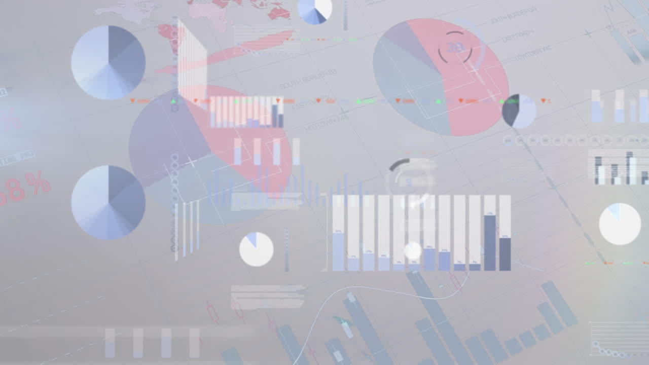 animación del procesamiento de datos sobre un fondo blanco