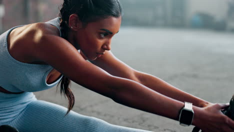 yoga, stretching body and a woman at gym