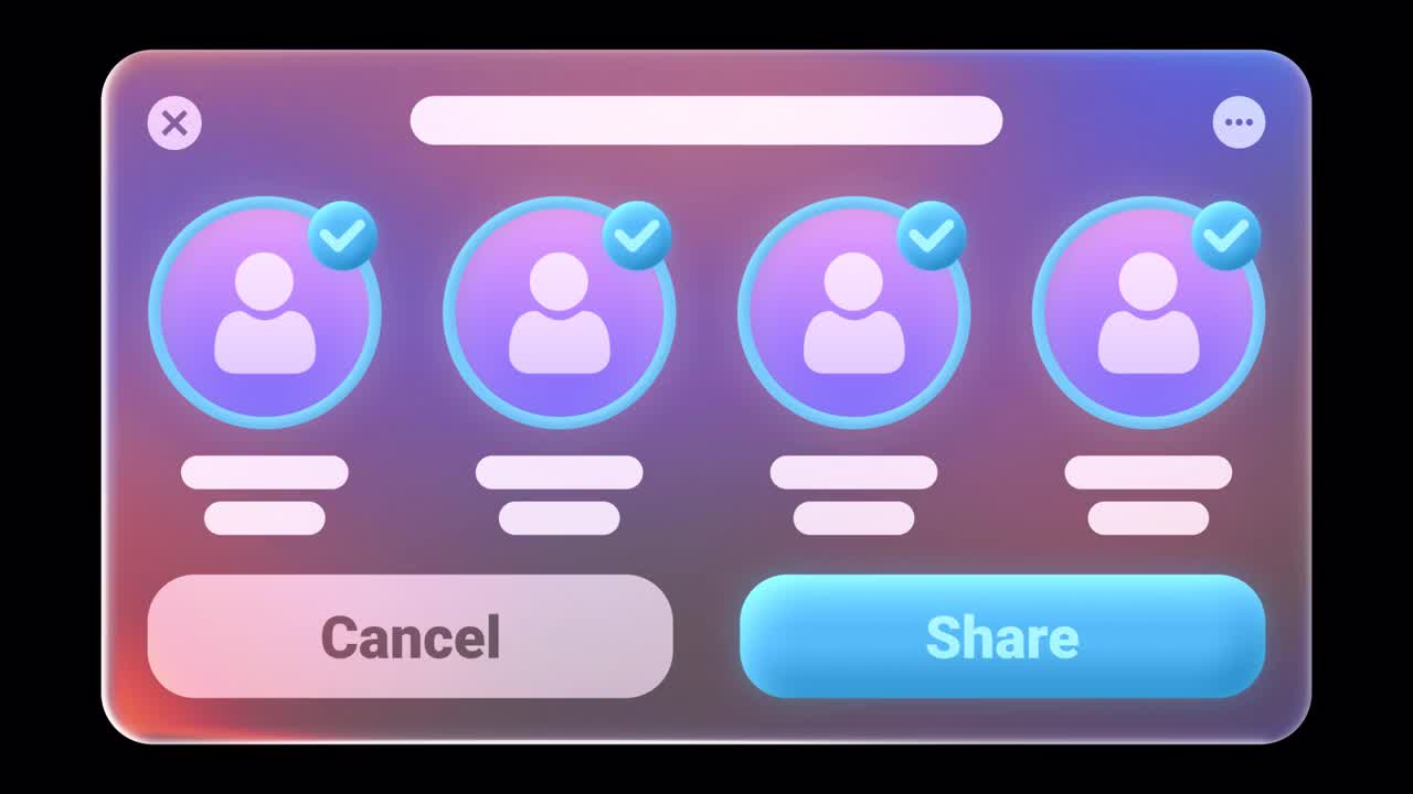 Frosted Glass Share Interface