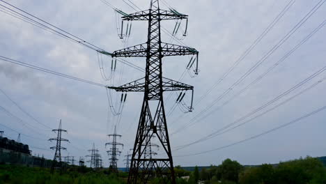 electricity transmission power lines. power line of the electric wires