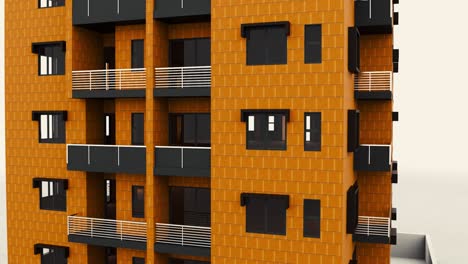 modern orange brick apartment building