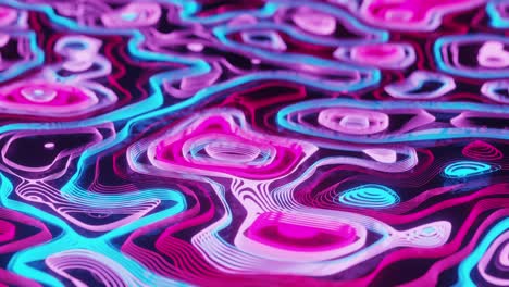 fondo de diseño de movimiento creativo 3d con colores de neón azul rosado líneas onduladas fluyen en movimiento fluido. colores de neon 4k animación vibrante bucle sin costuras. tecnología futurista abstracta telón de fondo de onda colorido.