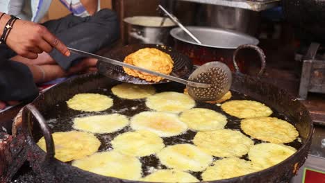 Comida-Callejera-India-Jhangri-Frito-O-Jalebi.-Estado-De-Rajasthan-En-El-Oeste-De-La-India.