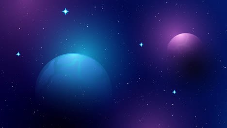 cosmic background with planets and stars