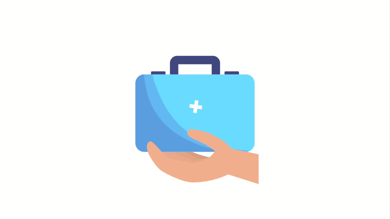 손에 들고 있는 응급 처치 키트