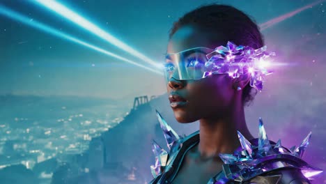 futuristic cyberpunk woman