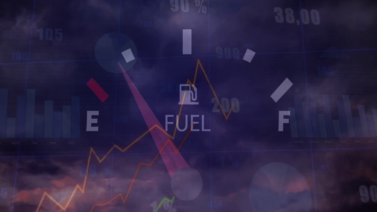 연료 게이지 데이터 처리 및 통계의 애니메이션