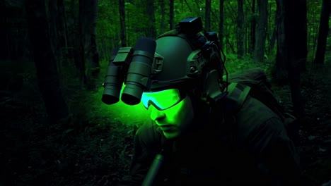 military personnel in night vision gear