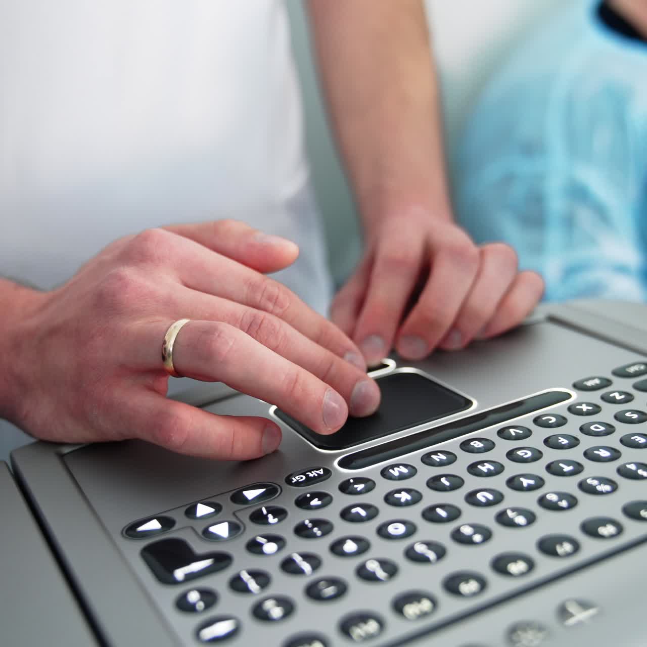 Eyesight surgery process. Professional eye surgery specialist using microscope
