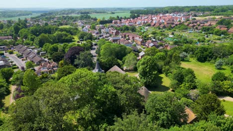 reveal-shot-with-a-drone-of-the-village-of-Littlebourne-in-Kent