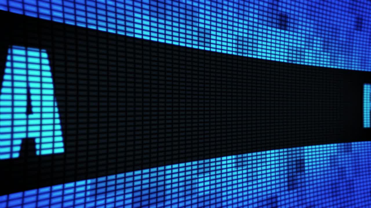 Text displayed on a LED screen