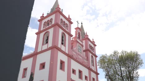 architectural building of angra do heroísmo cathedral on terceira island, azores archipelago, portugal