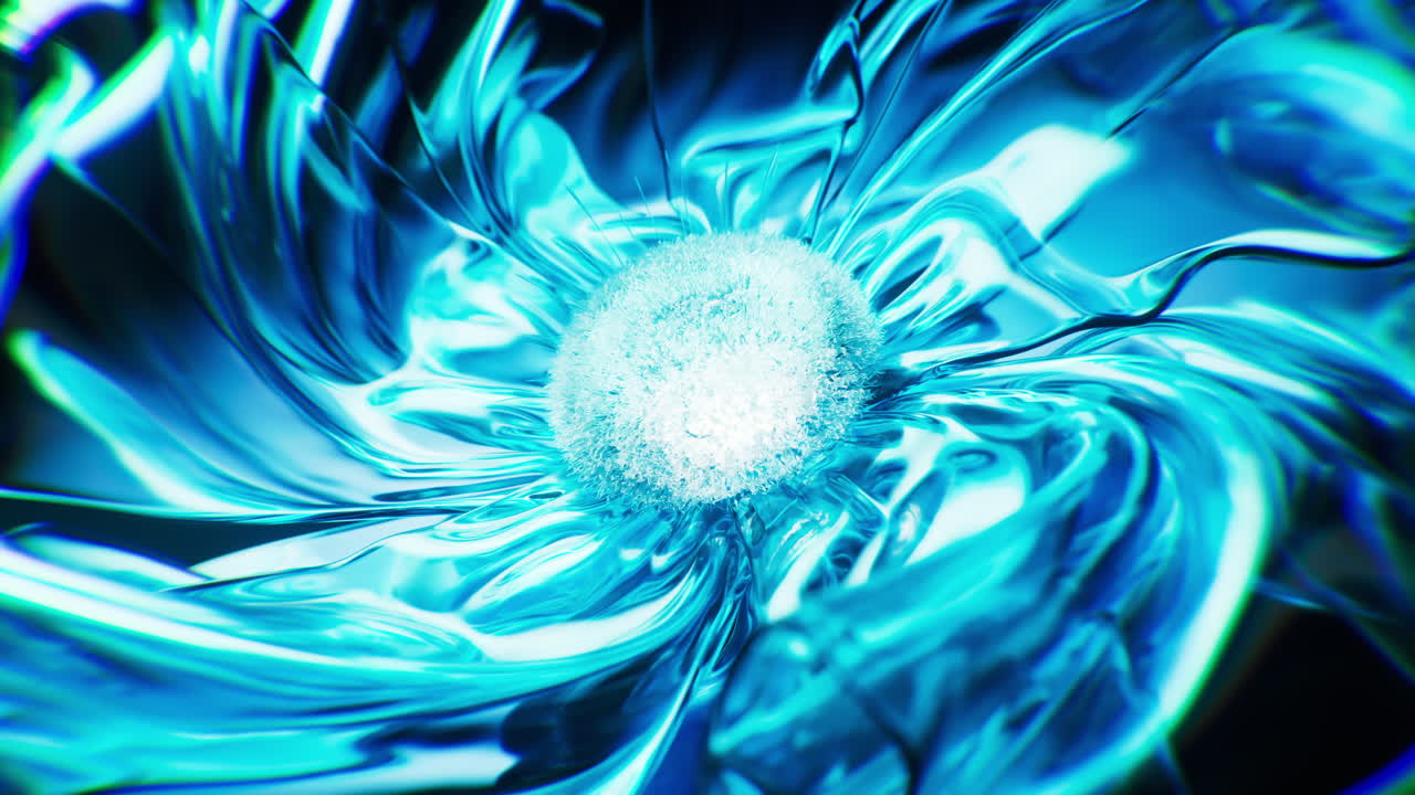 Transparent flower with soft wave petals, 3d rendering