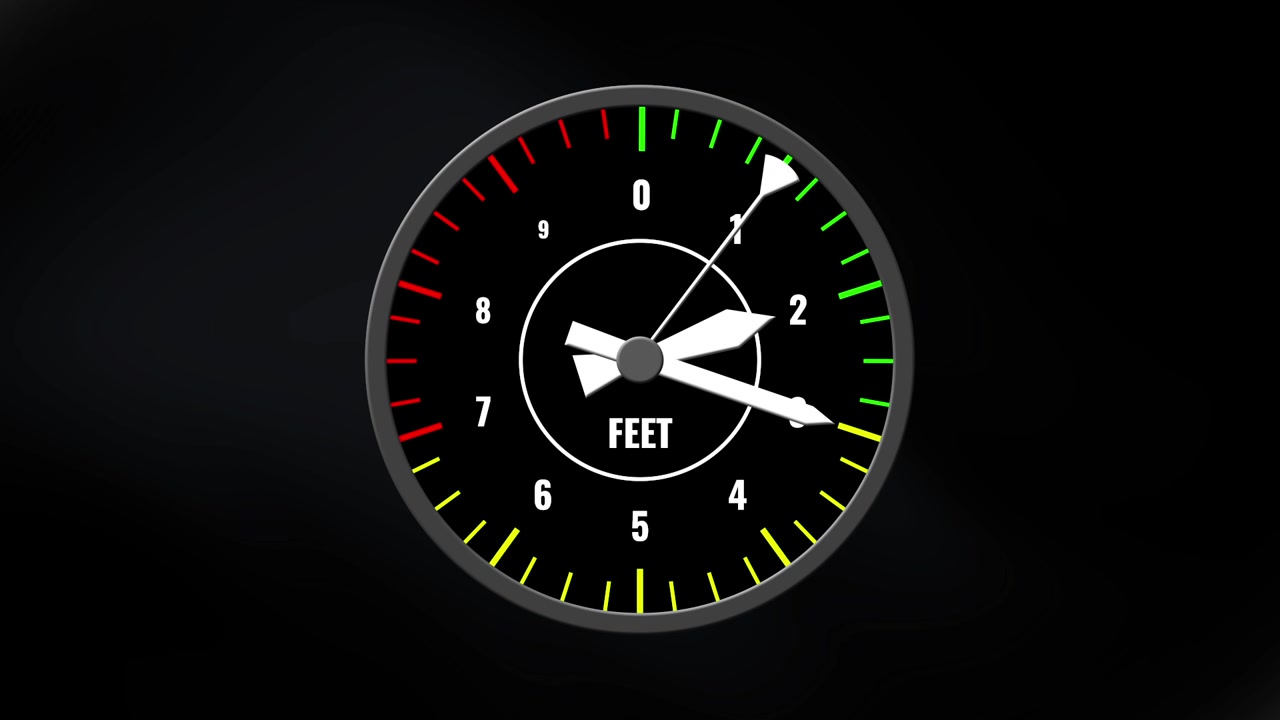 Digital Altimeter Gauge Displaying Altitude Measurement