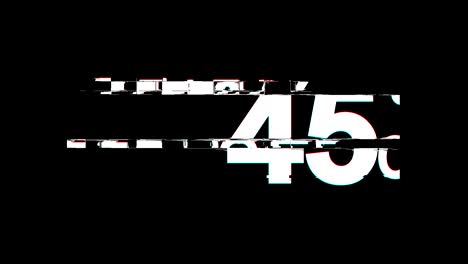 45% percent off glitch effect text digital tv distortion 4k loop animation