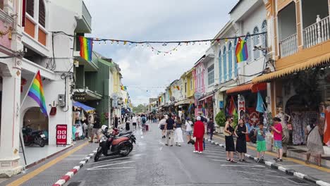 colorful street scene in thailand, possibly lgbtq+ friendly