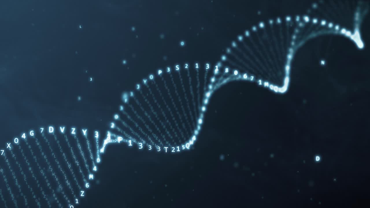 doble hélice de adn con datos digitales