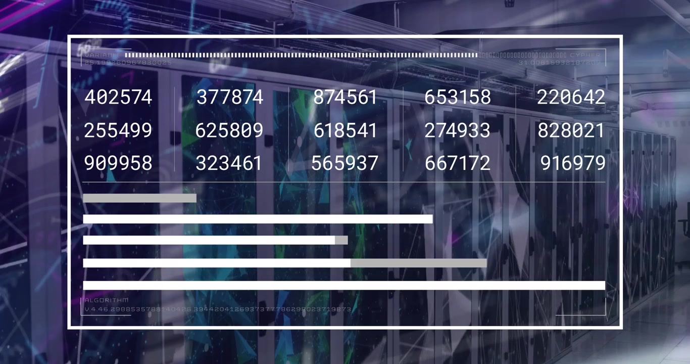 Animation of data processing over computer servers