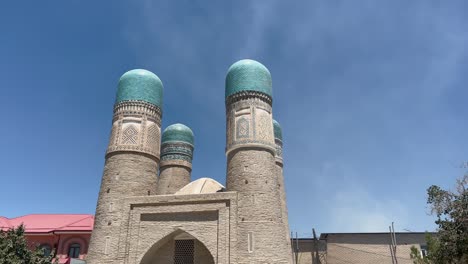 Chor Minor, Bukhara, Uzbekistan: 4K footage of a 19th-century architectural gem representing cultural diversity amidst Bukhara&#039;s UNESCO streets, echoing the city&#039;s Silk Road history