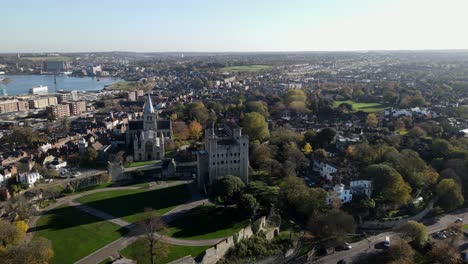 Rochester-Kent-Luft-4k-Filmmaterial-Hoch-Pov