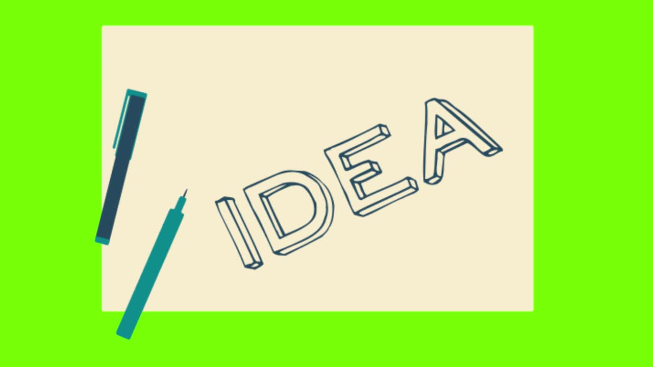 animación de una idea en un fondo de pantalla verde