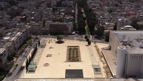 aerial view of a city plaza in israel