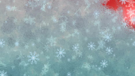 animation of snow falling over winter scenery background