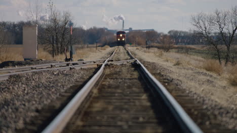 Railway-Tracks-Timelapse-Rural---Static-Shot-Looking-Down-Train-Tracks