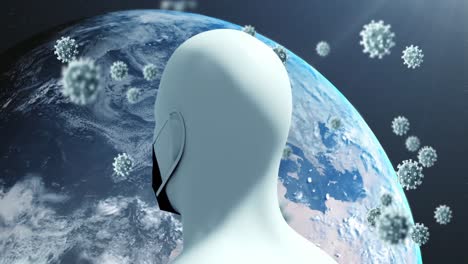 Masked-people-and-flying-bacteria-coronavirus-over-planet-earth.