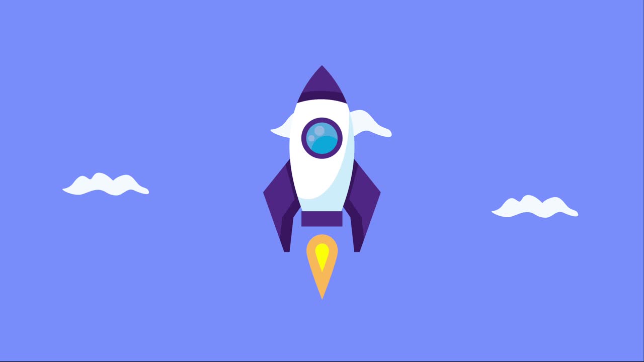 rocket space launcher flying animation