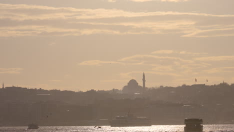 istanbul skyline at sunset