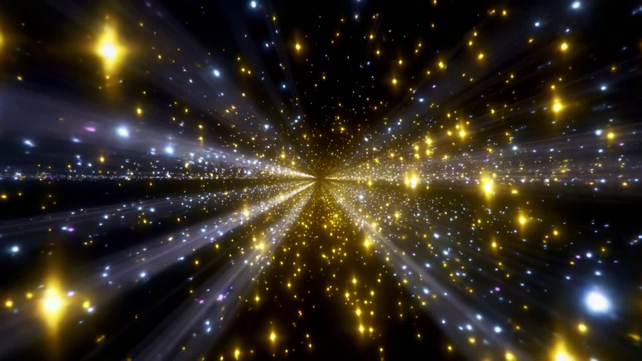 A Captivating Journey Through a Cosmic Vortex of Stars and Light, Where Twinkling Celestial Bodies Create a Dazzling Display of Brightness Against the Cosmic Abyss, Evoking Whispers of the Universe's Mysteries