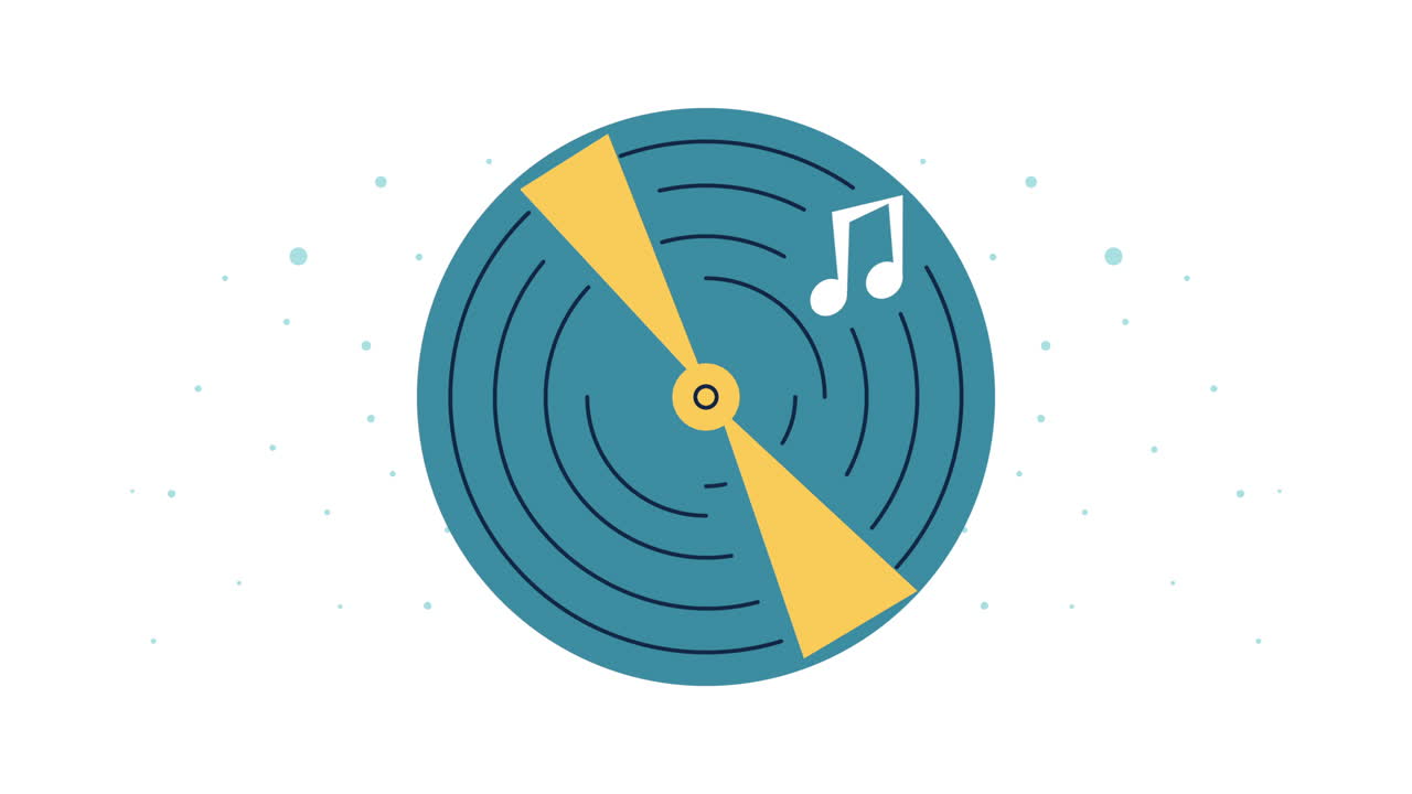 Müzik Notaları ile Vinil Plak
