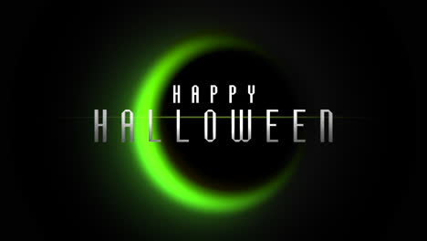 happy halloween on big green moon in dark galaxy