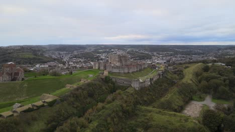 dover castle kent england drone point of view ,aerial 4k footage