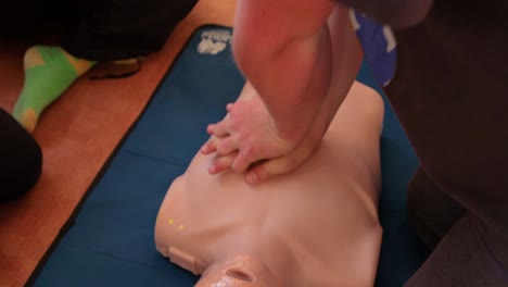 man training cpr  technique. first aid resuscitation concept