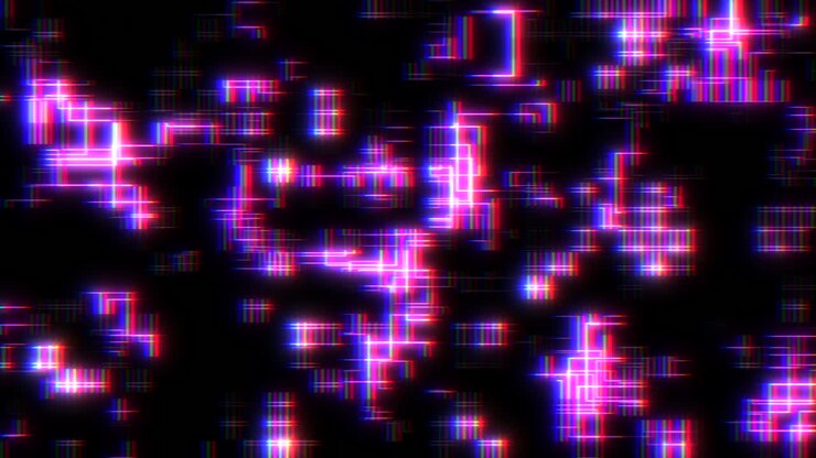 Motivo di luce vivace viola e rosa su sfondo nero