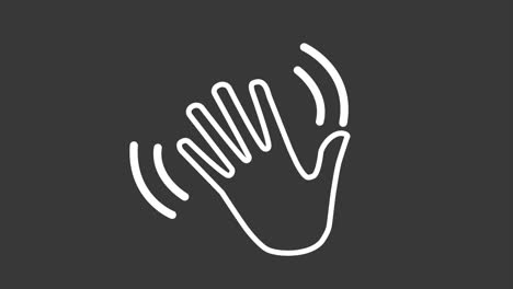 hand waving. hello welcome or goodbye gesture icon. motion graphic design. 4k video