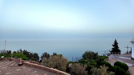 A-scenic-view-of-the-Crimean-coastline-from-an-observation-deck,-captured-in-the-early-morning-hours